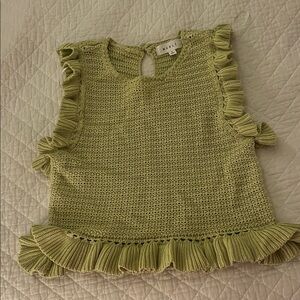 Mali Kids Ruffled Knit Top - Light Green